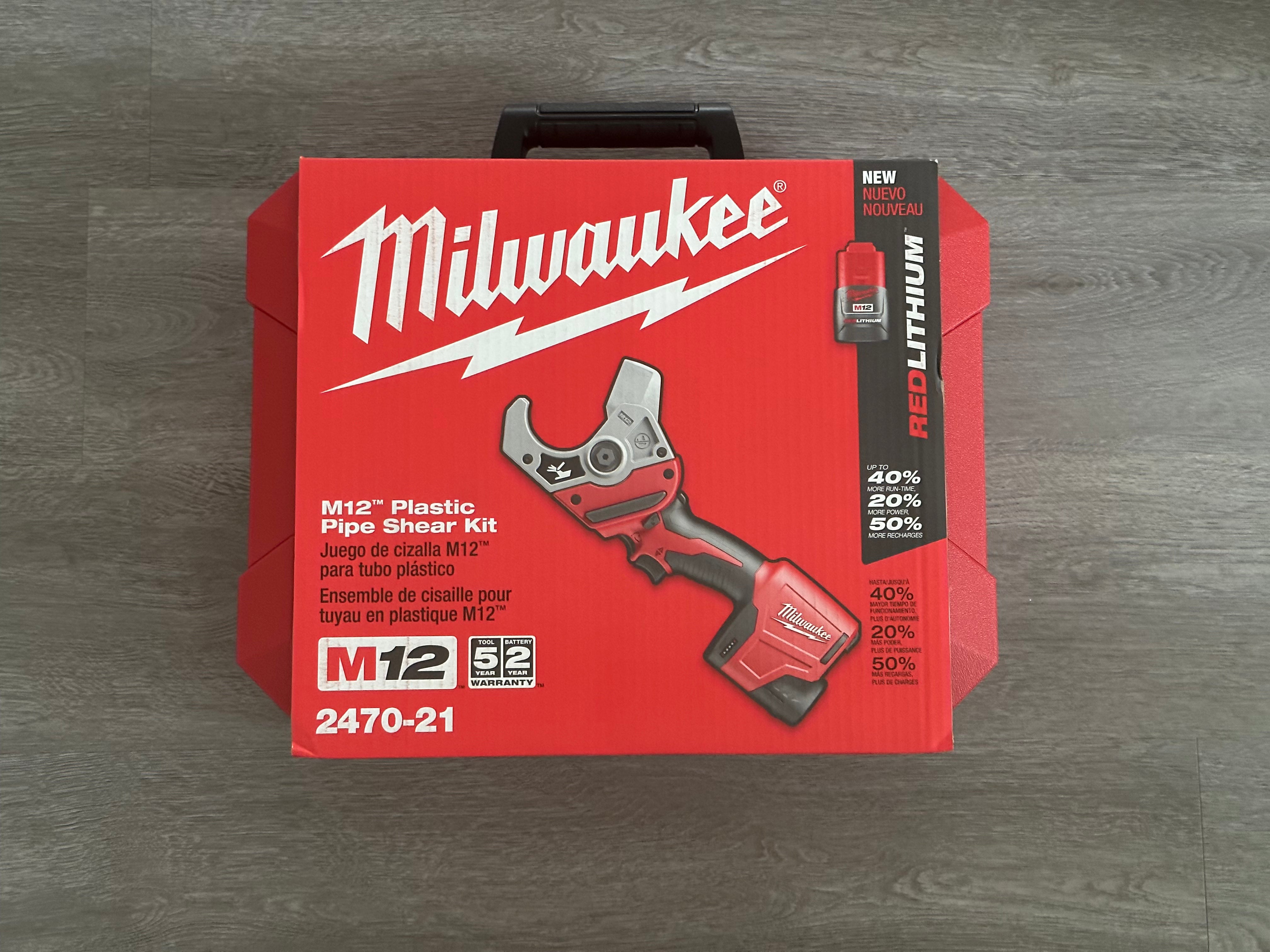 Milwaukee M12 Plastic Pipe Shear kit (247021) Mike Resells