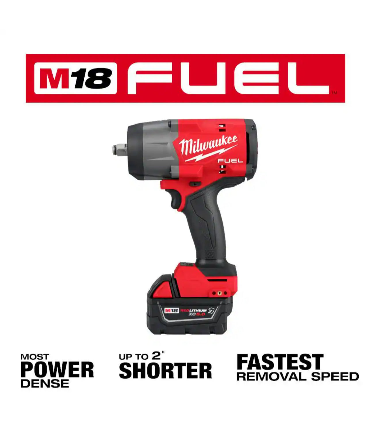 Milwaukee M18 FUEL Cordless 1/2” Impact Wrench w/Friction Ring Kit (2967-21B)