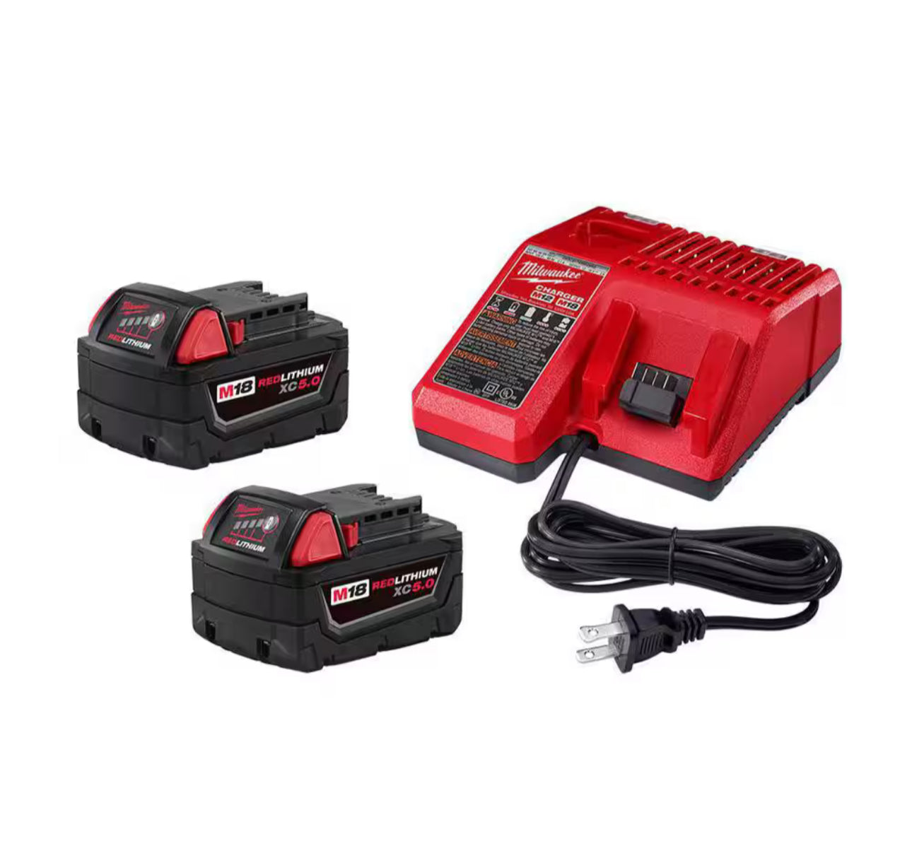 Milwaukee M18 XC Starter Kit with Two 5.0 Ah Batteries and Charger