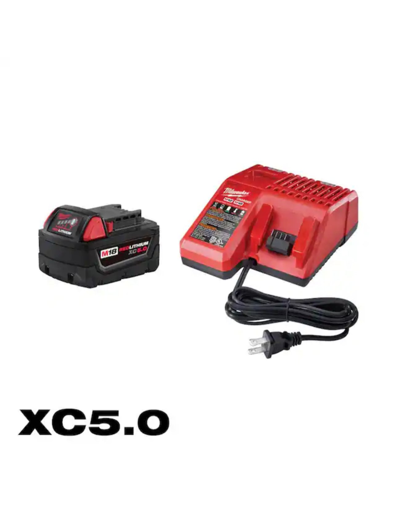 Milwaukee M18 XC Starter Kit mit einem 5,0 Ah Akku und Ladegerät 