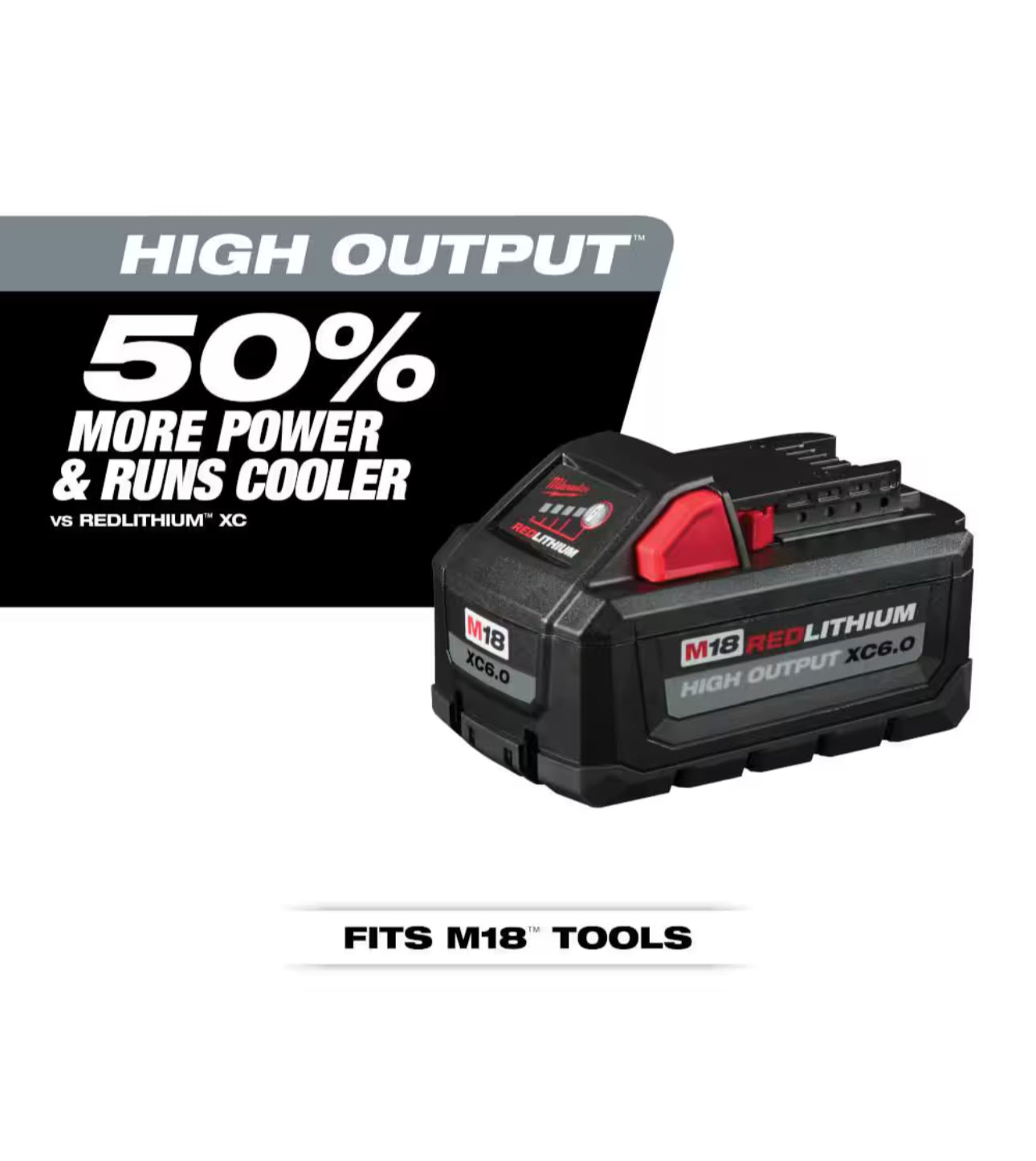 Milwaukee M18 High Output 6.0 Ah and 3.0 Ah Battery (2-Pack)