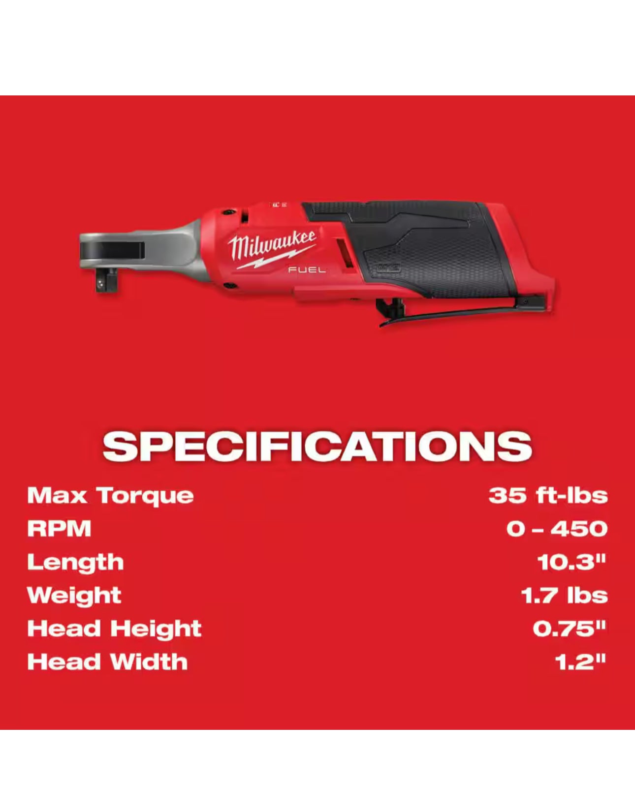 Milwaukee M12 Fuel High Speed ​​3/8 Zoll Ratsche (2567-20) 