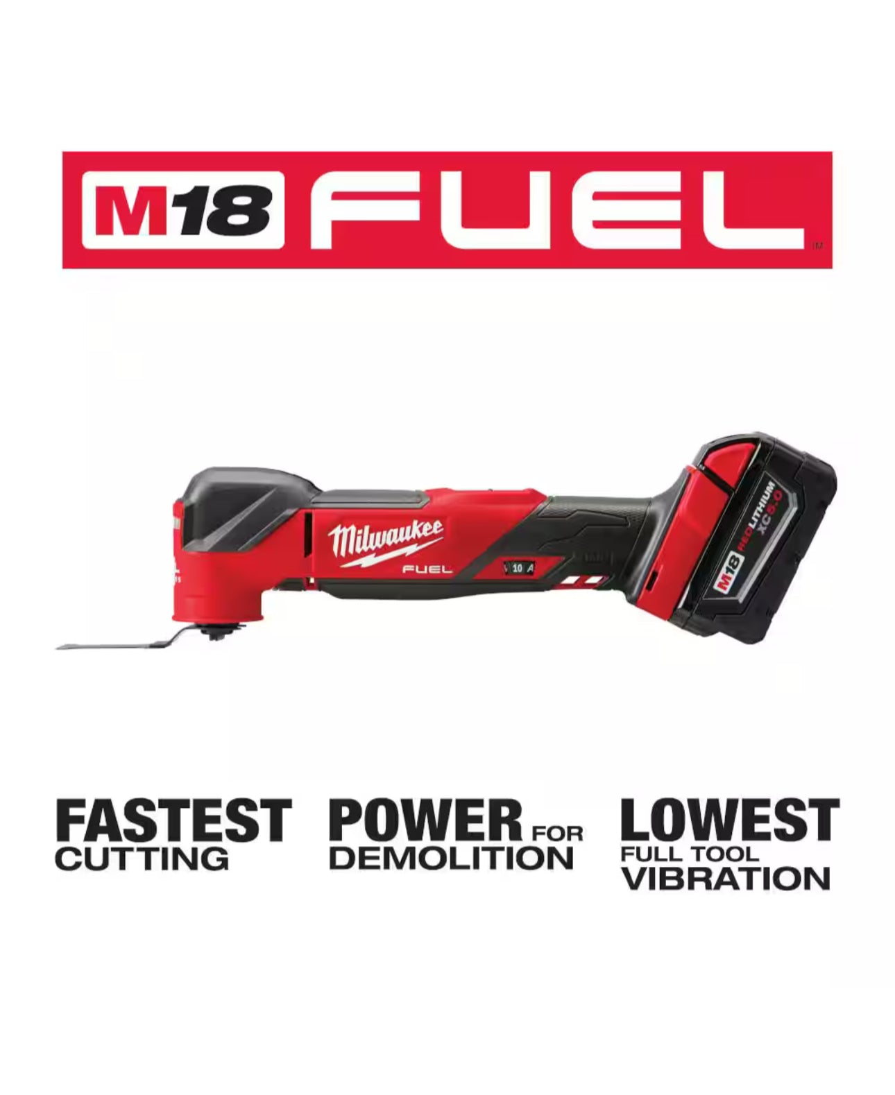 Milwaukee M18 FUEL Oscillating Multi-Tool Kit with one 5.0 Ah Battery, Charger, Tool Bag (2836-21)