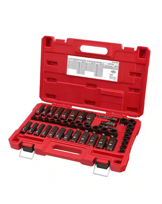 Milwaukee SHOCKWAVE 3/8 in. Drive SAE and Metric 6 Point Impact Socket Set (43-Piece)