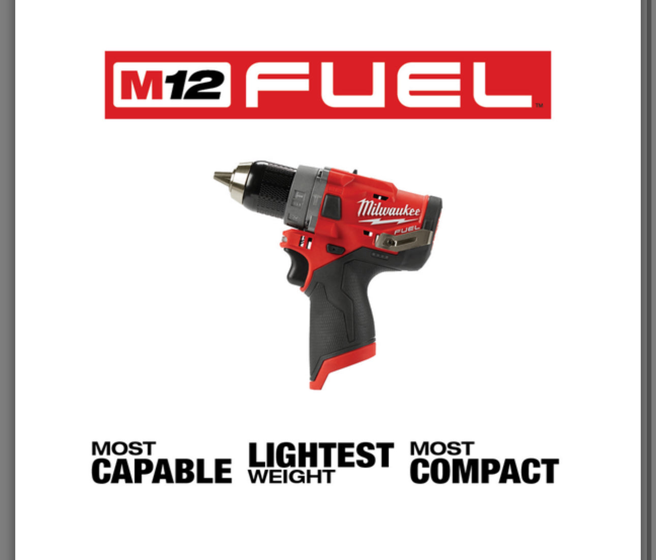 Milwaukee M12 FUEL Cordless 1/2” Hammer Drill (2504-20)