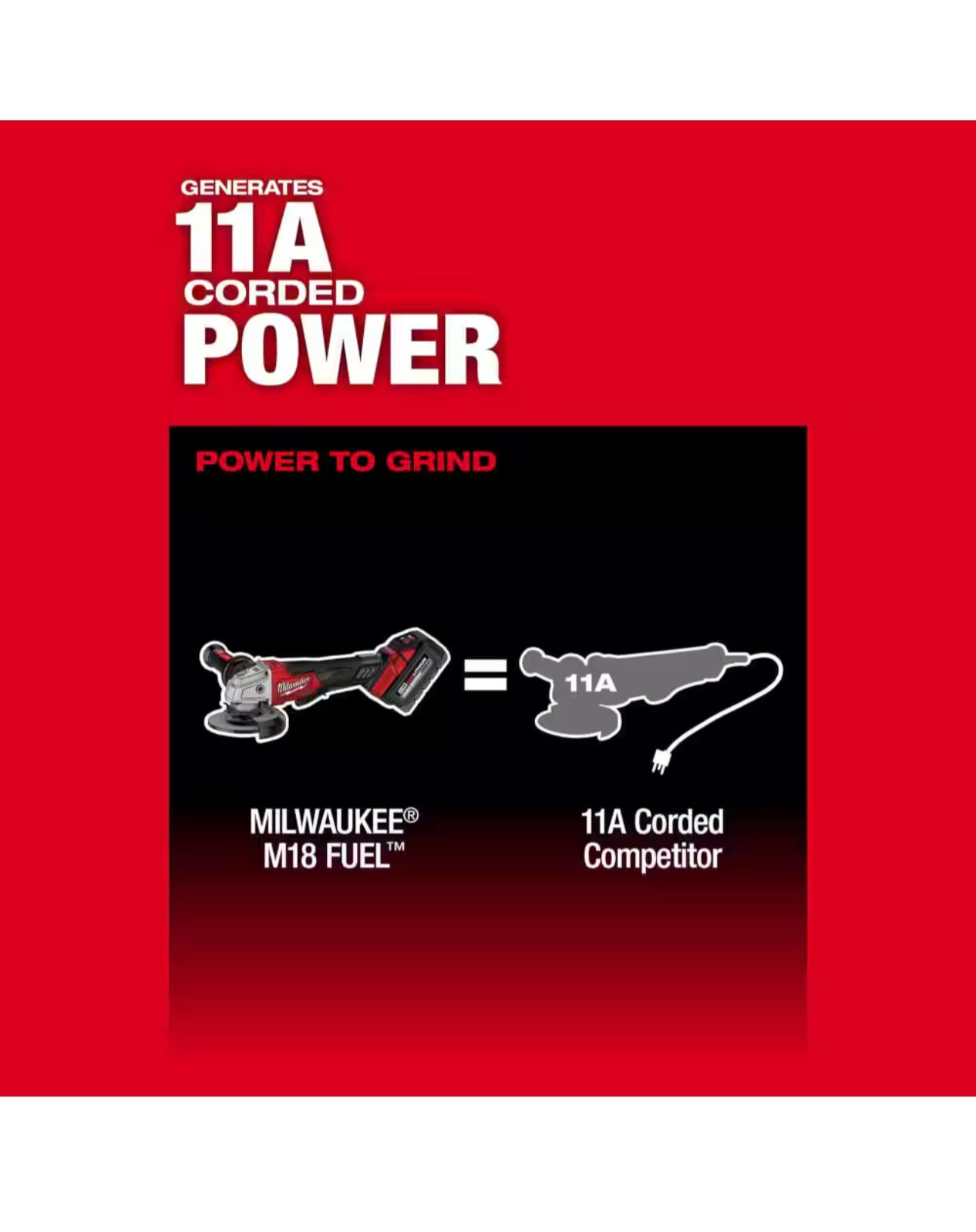 Amoladora angular pequeña inalámbrica Milwaukee M18 FUEL sin escobillas de 4-1/2 pulg. / 5 pulg. con interruptor de paleta sin bloqueo (solo herramienta) 