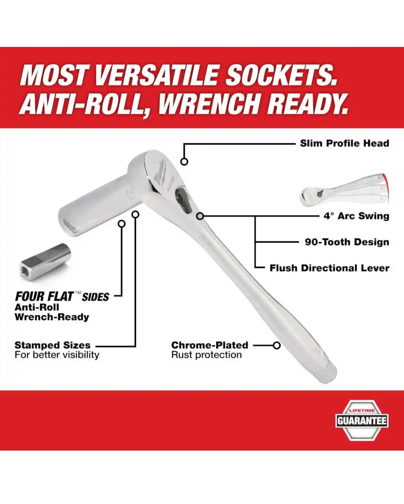 Milwaukee 3/8"-Antrieb SAE/METRISCHES Ratschen- und Steckschlüsselset (56-teilig) 