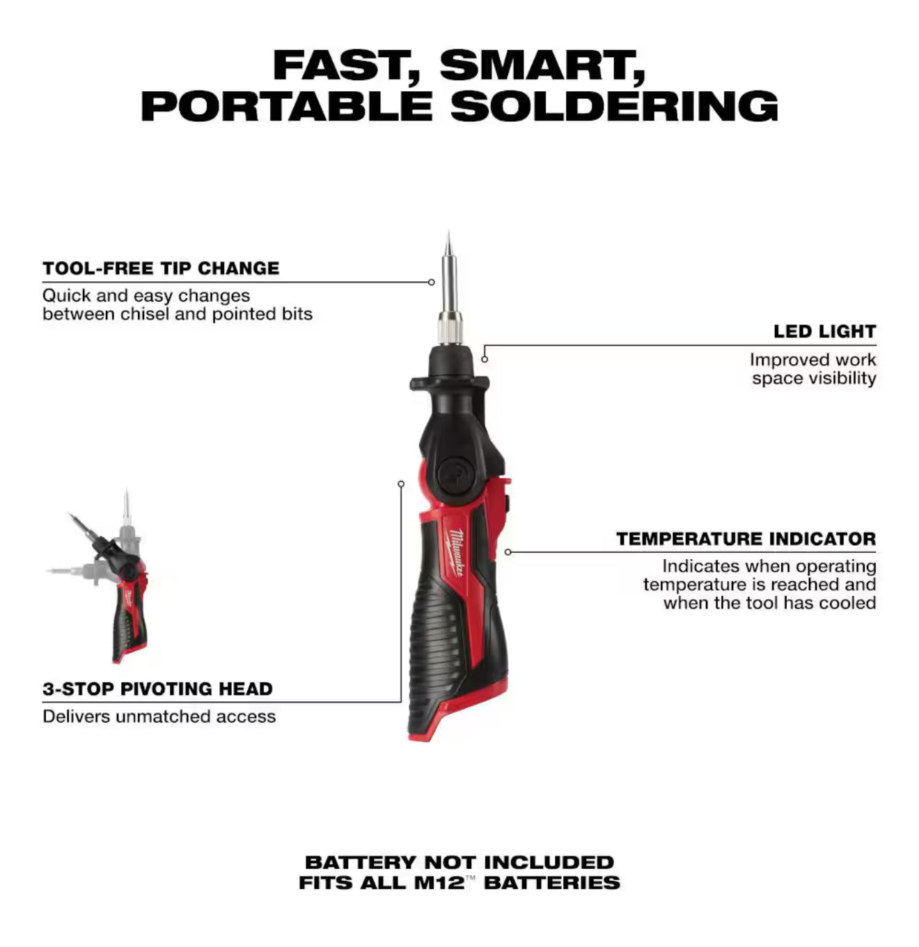 Milwaukee M12 Cordless Soldering Iron (2488-20)