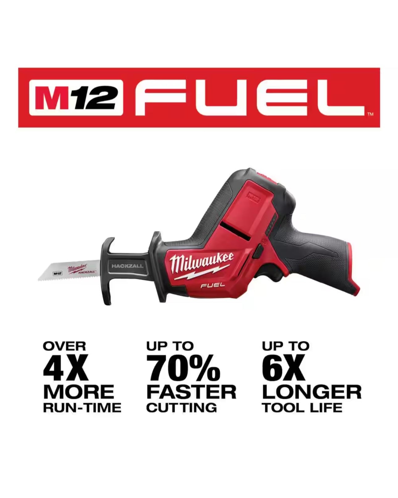 Milwaukee M12 FUEL HACKZALL (2520-20) con bolsa de herramientas 