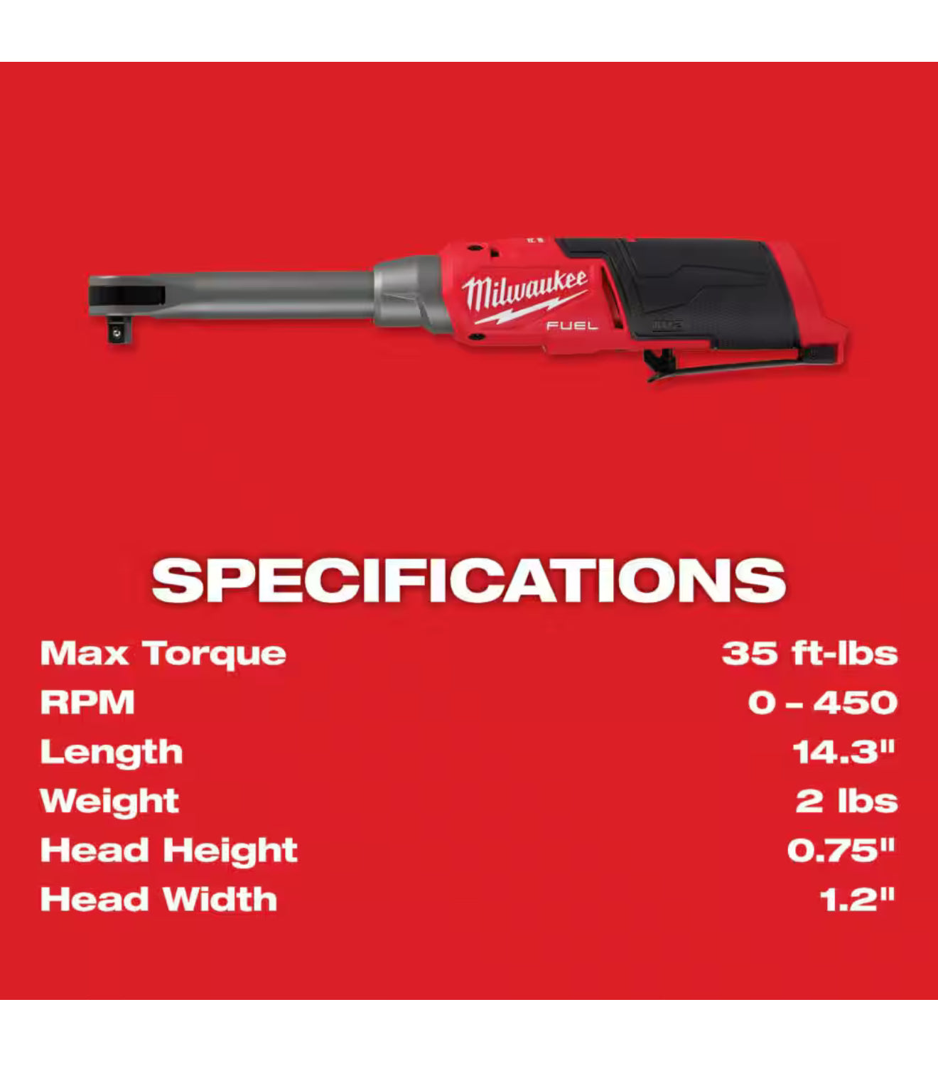 Milwaukee M12 FUEL 3/8 pulg. Trinquete de alta velocidad de alcance extendido (2569-20) 