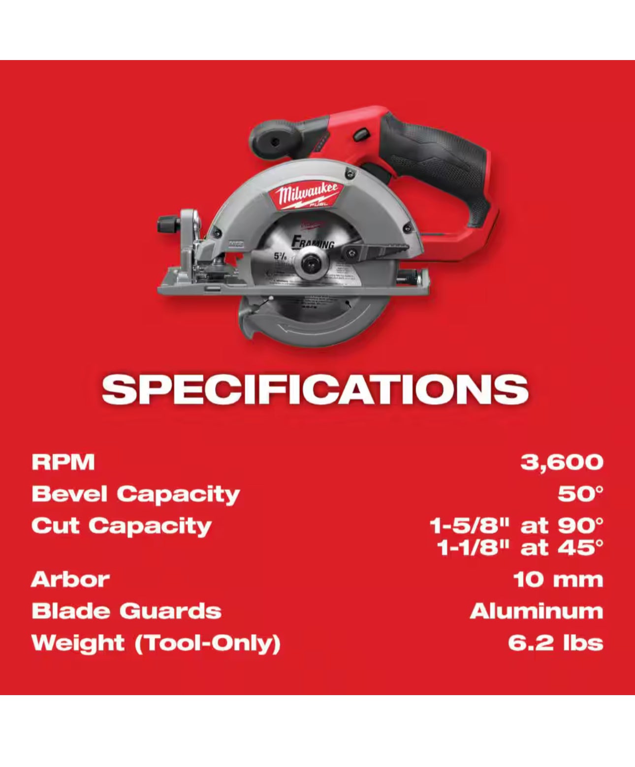 Sierra circular Milwaukee M12 FUEL de 5-3/8” (2530-20) 