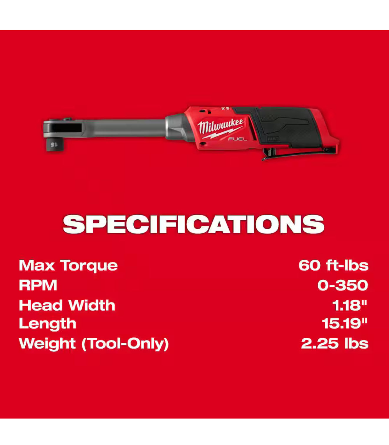 Milwaukee M12 FUEL INSIDER Brushless 1/4 in. - 3/8 in. Extended Reach Box Ratchet (3050-20)