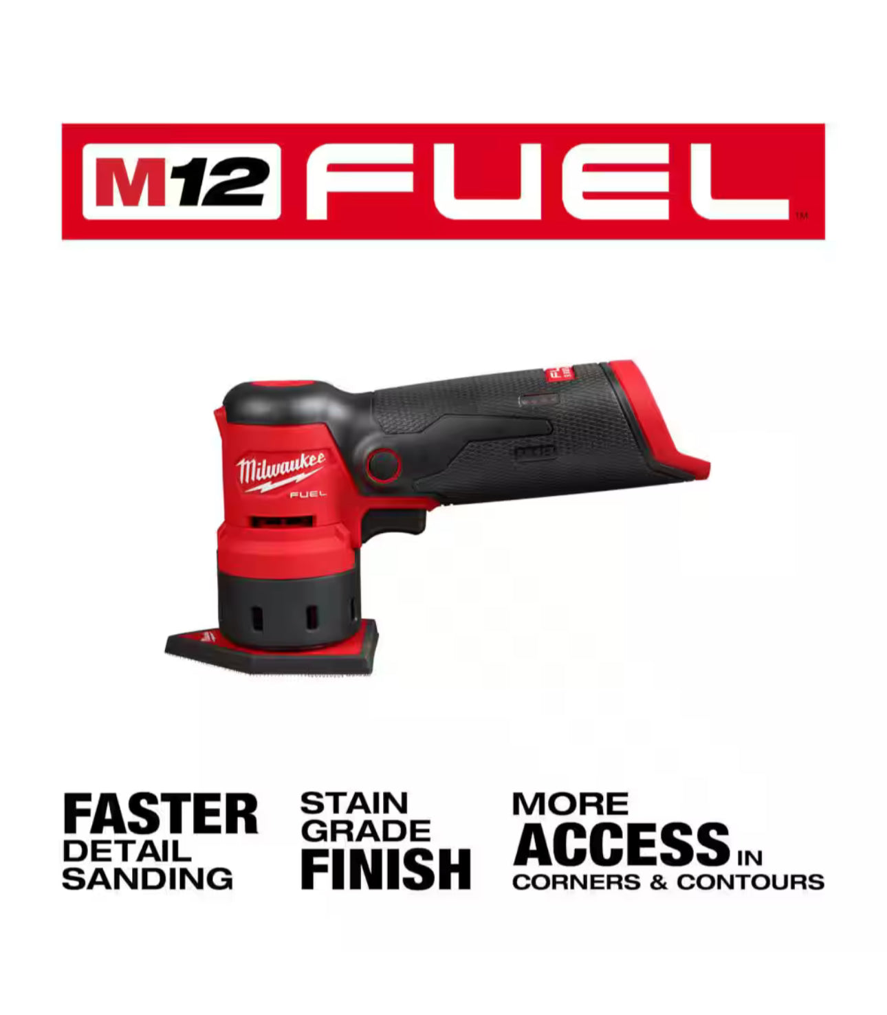 Milwaukee M12 FUEL Brushless Orbital Detail Sander (2531-20)