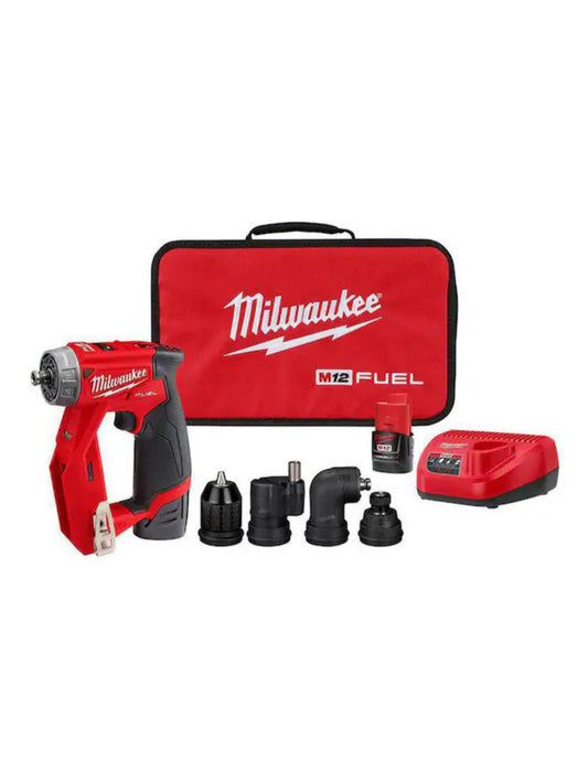 Milwaukee M12 Fuel 4-in-1 Installation 3/8 in. Drill Driver Kit with 4-Tool Heads (2505-22)