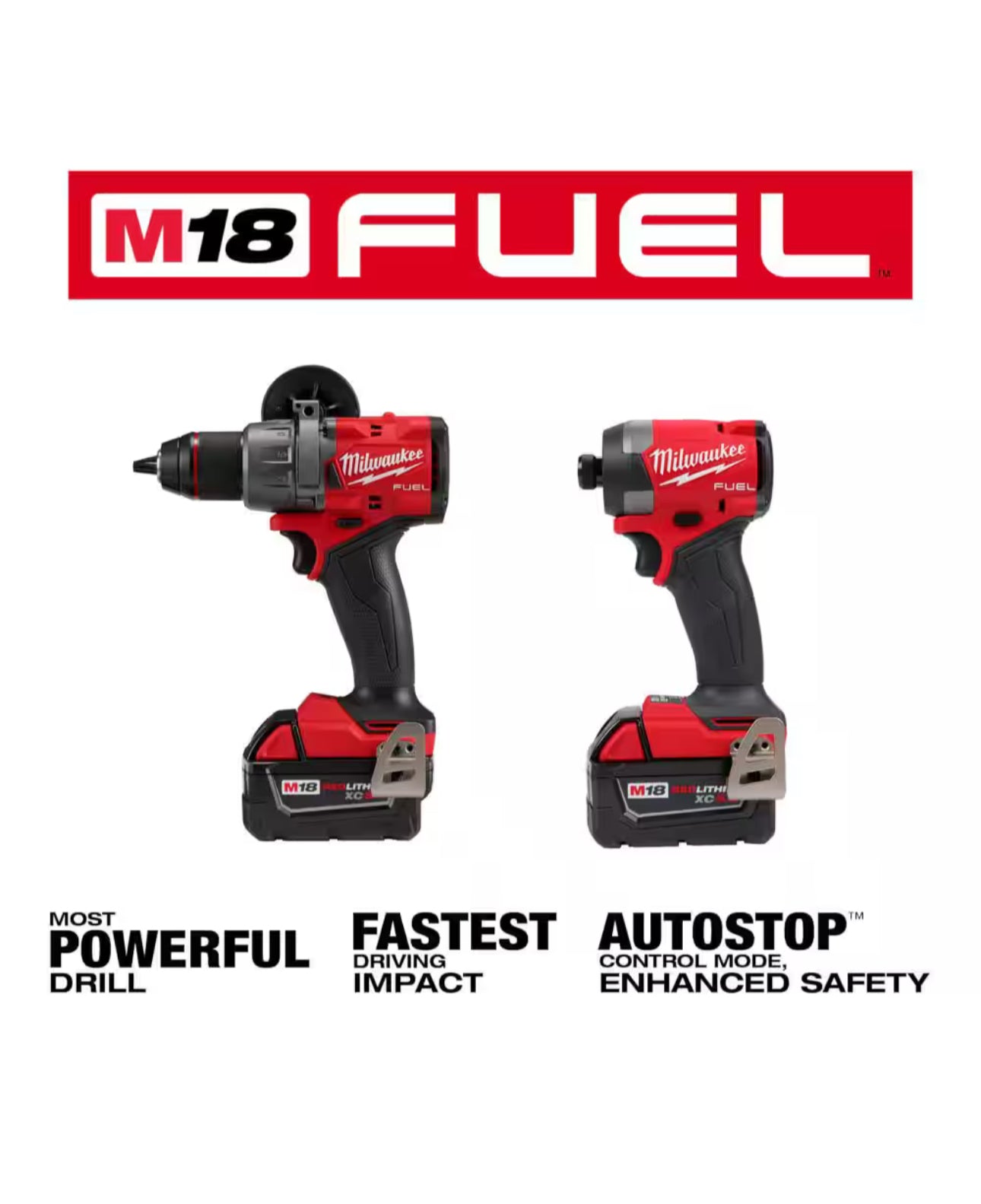 Kit combinado de taladro percutor de combustible y destornillador de impacto Milwaukee M18 (3697-22) 