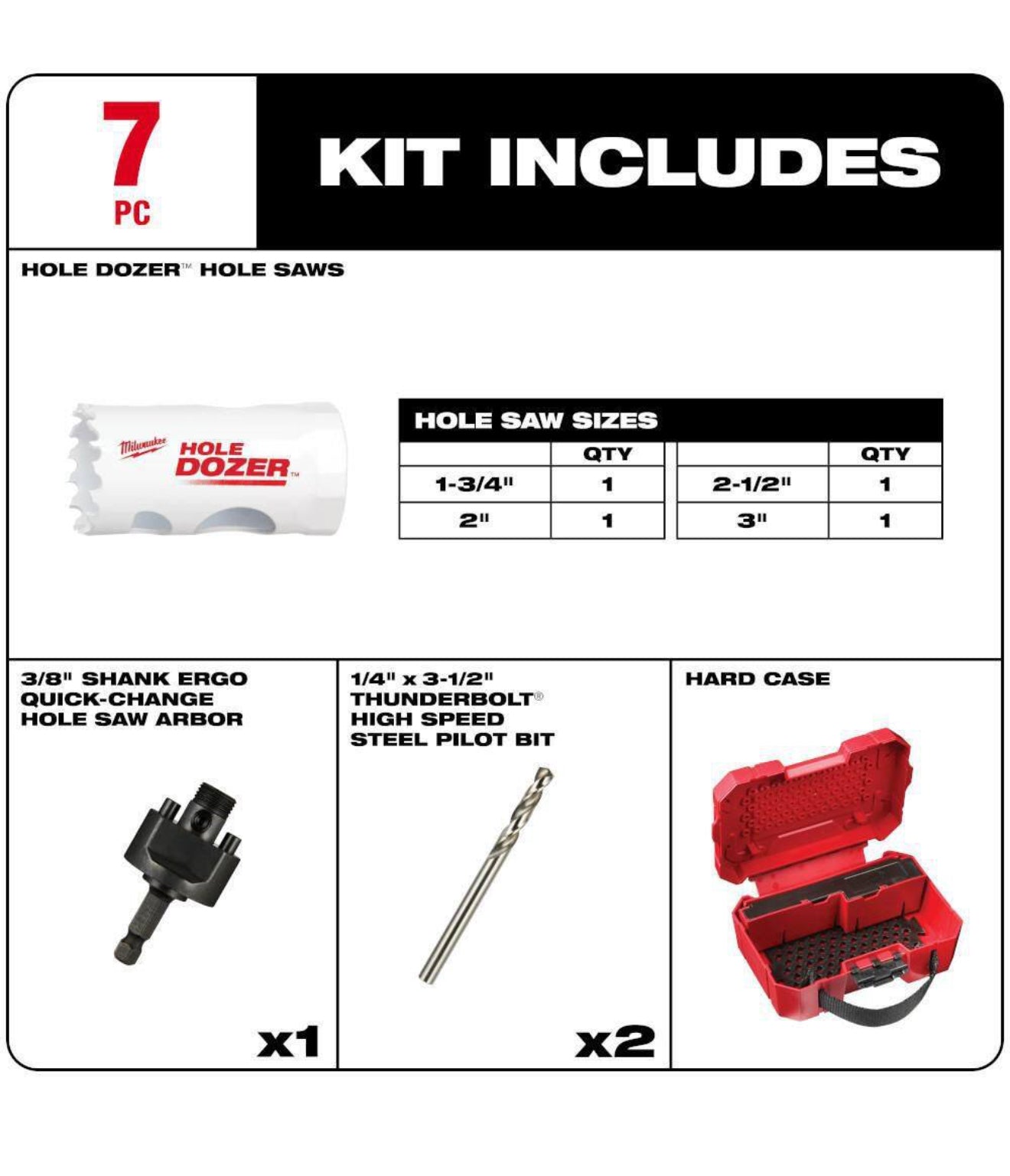 Milwaukee Hole Dozer Bi-Metal Hole Saw Kit (7-Piece