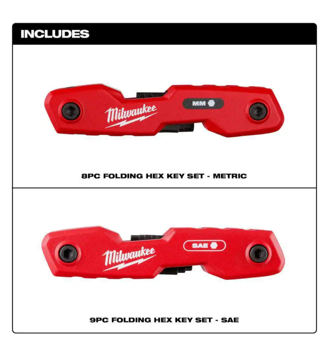 Milwaukee 17-Key Folding Hex Key Sets - SAE/Metric