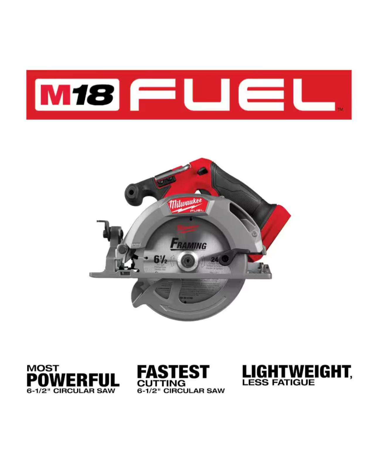 Milwaukee M18 FUEL Brushless 6-1/2 in. Circular Saw (2833-20)