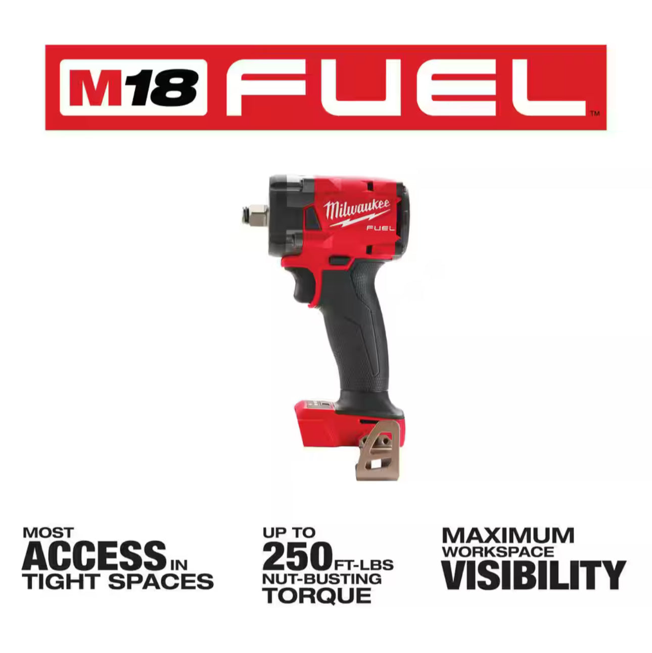 Milwaukee M18 FUEL GEN-3 Compact 1/2 Impact Wrench with Friction Ring (2855-20)