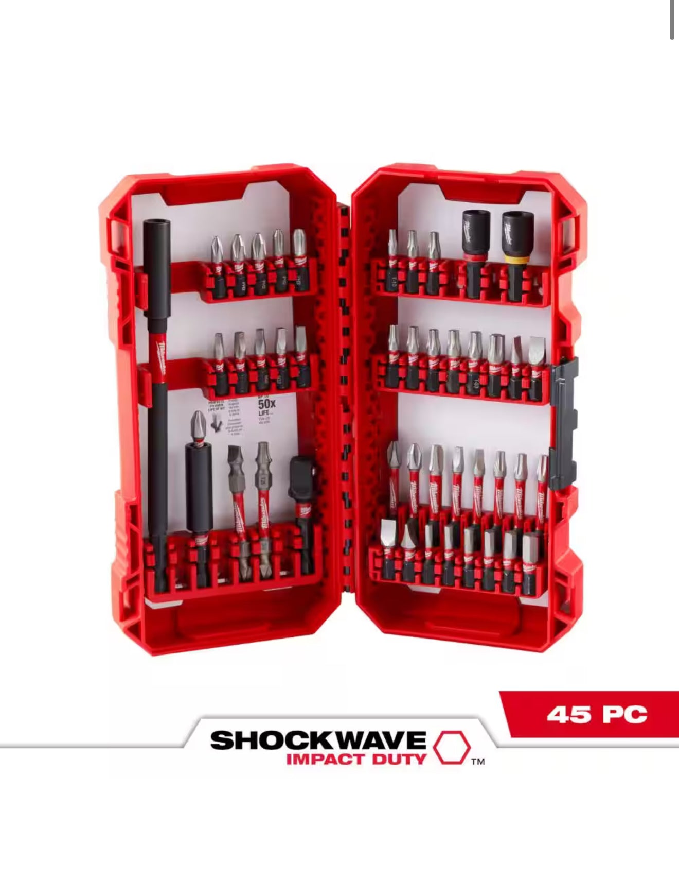 Milwaukee SHOCKWAVE Impact Duty Alloy Steel Screw Driver Bit Set (45-Piece)