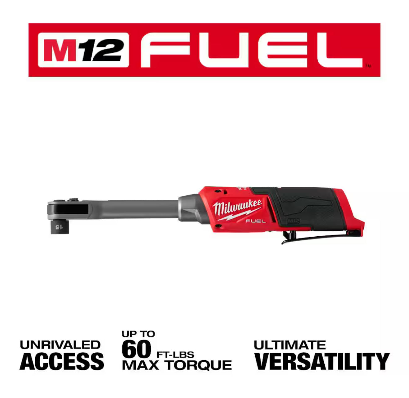 Milwaukee M12 FUEL INSIDER Brushless 1/4 in. - 3/8 in. Extended Reach Box Ratchet (3050-20)