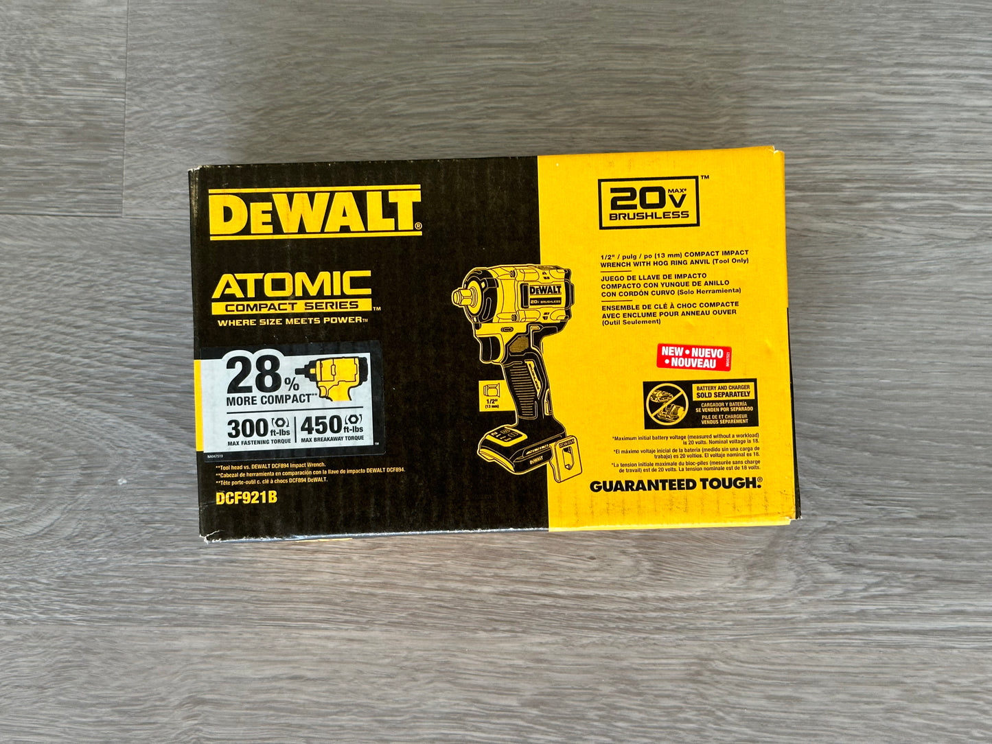 DeWalt ATOMIC 20V MAX Akku-Schlagschrauber mit variabler Geschwindigkeit, bürstenlos, 1/2 Zoll (nur Werkzeug) 