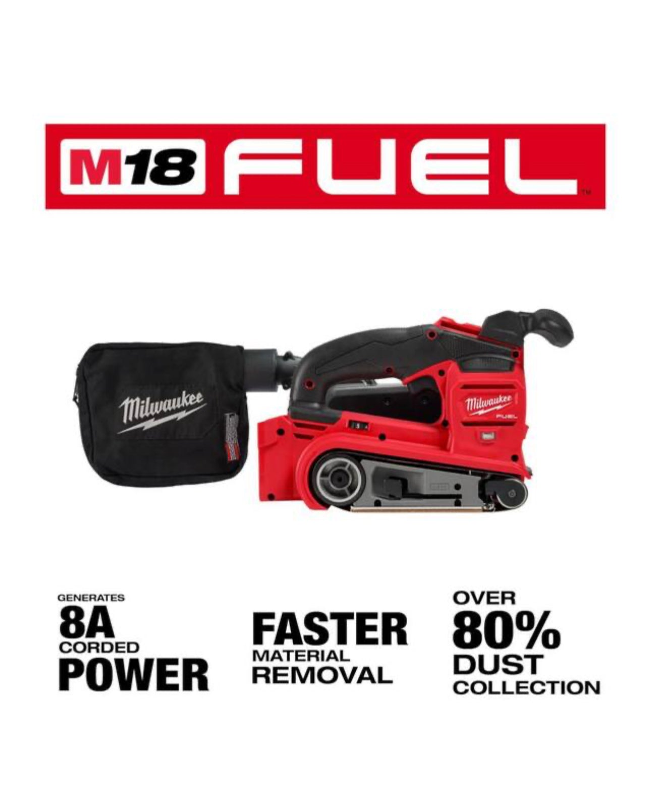 Milwaukee M18 FUEL Lithium-Ionen-Akku-Bandschleifer (2832-20) 