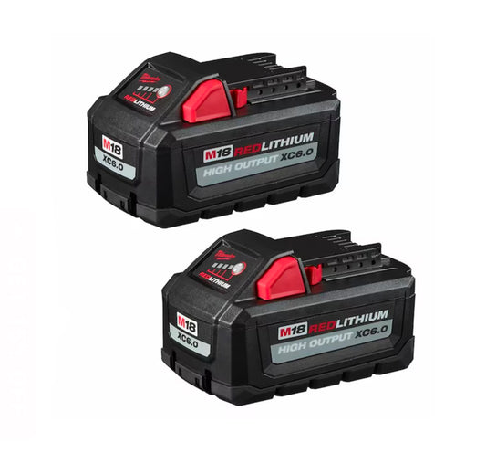 Milwaukee M18 Lithium-Ion High Output 6.0Ah Battery Pack (2-Pack)