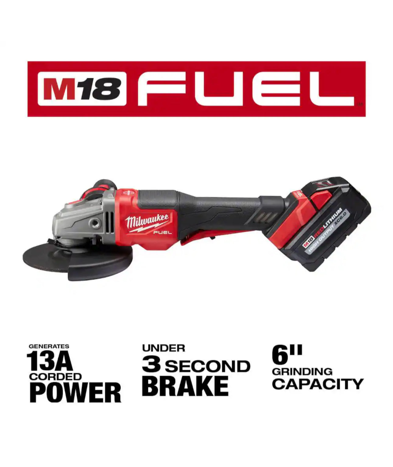 Milwaukee M18 FUEL™ 4-1/2” - 6” Bremsschleifer-Kit, Schiebeschalter, Lock-On (2981-22) 