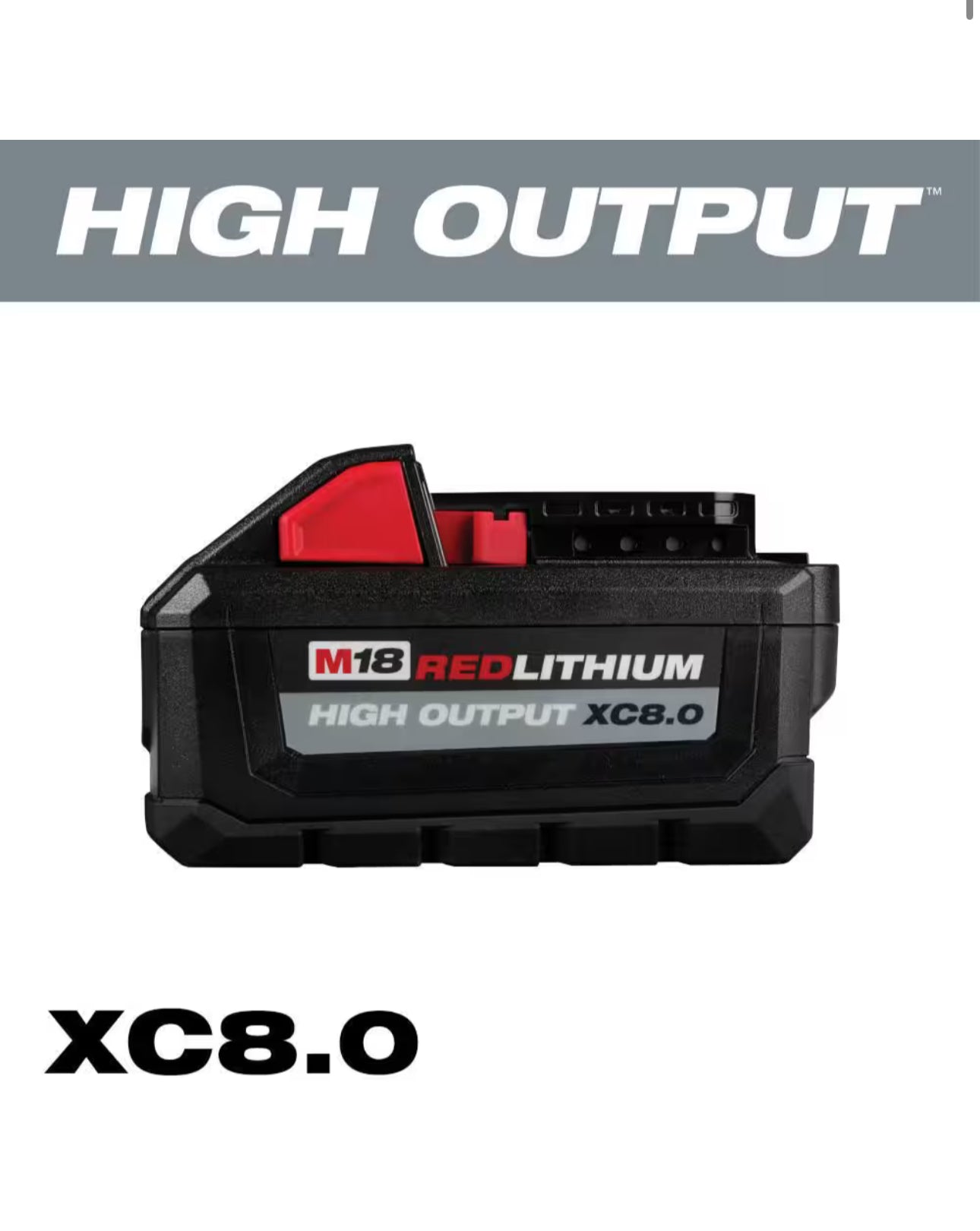 Kit inicial Milwaukee HIGH OUTPUT con batería XC 8.0 y cargador rápido 