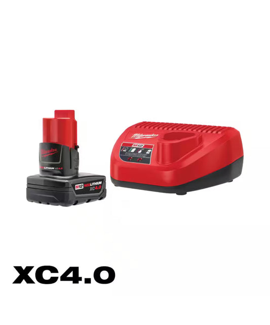 M12 12-Volt Lithium-Ion XC Battery Pack 4.0 Ah and Charger Starter Kit