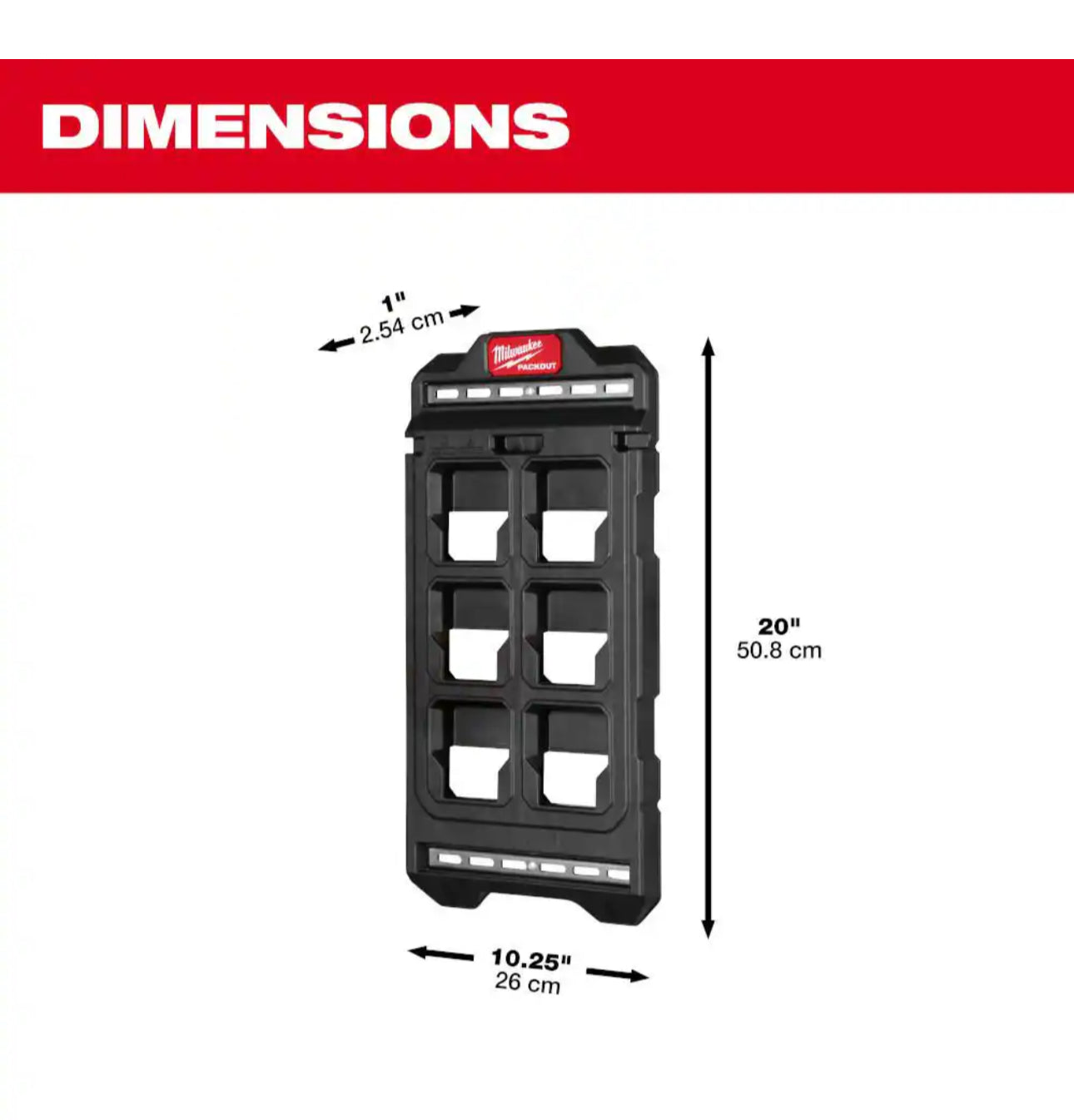 Milwaukee 20 in. x 10.25 in. Wall Plate in Black