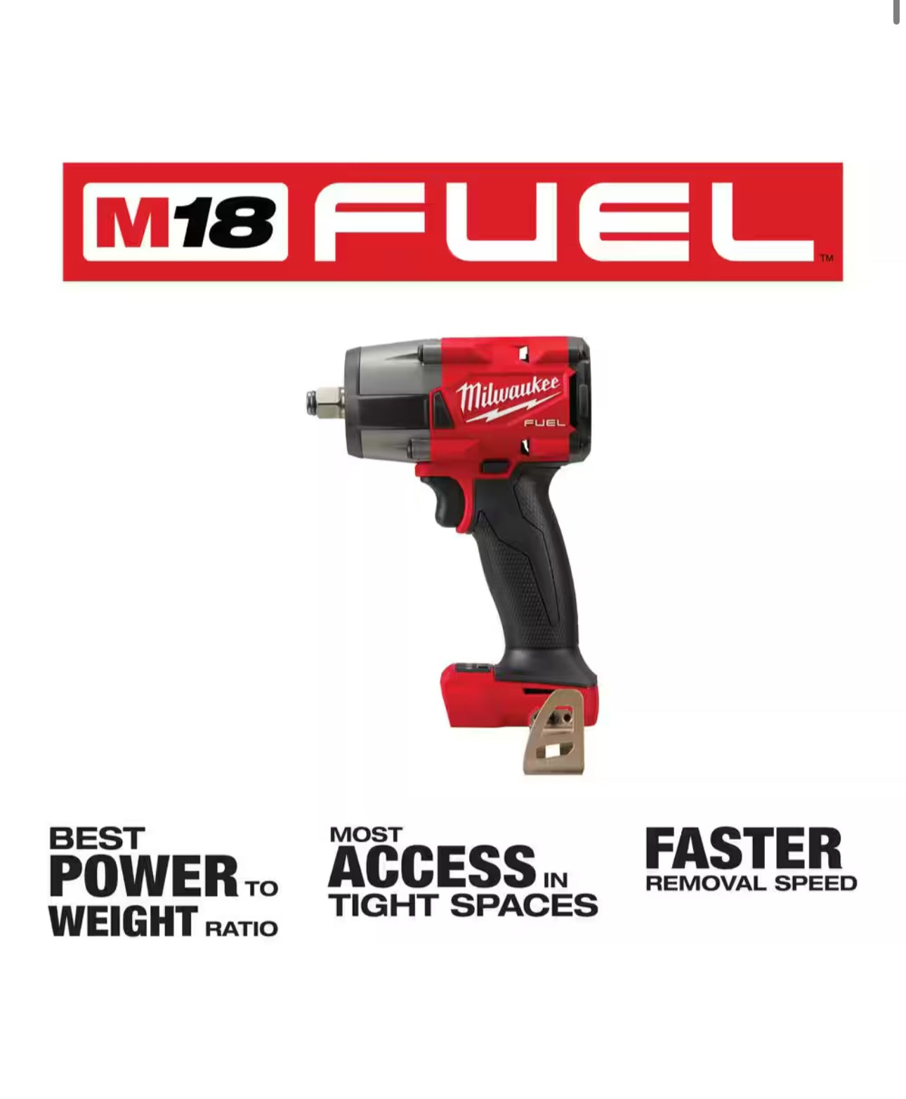 Milwaukee M18 Fuel Mid Torque 1/2 in. Impact Wrench w/Friction Ring (2962-20)