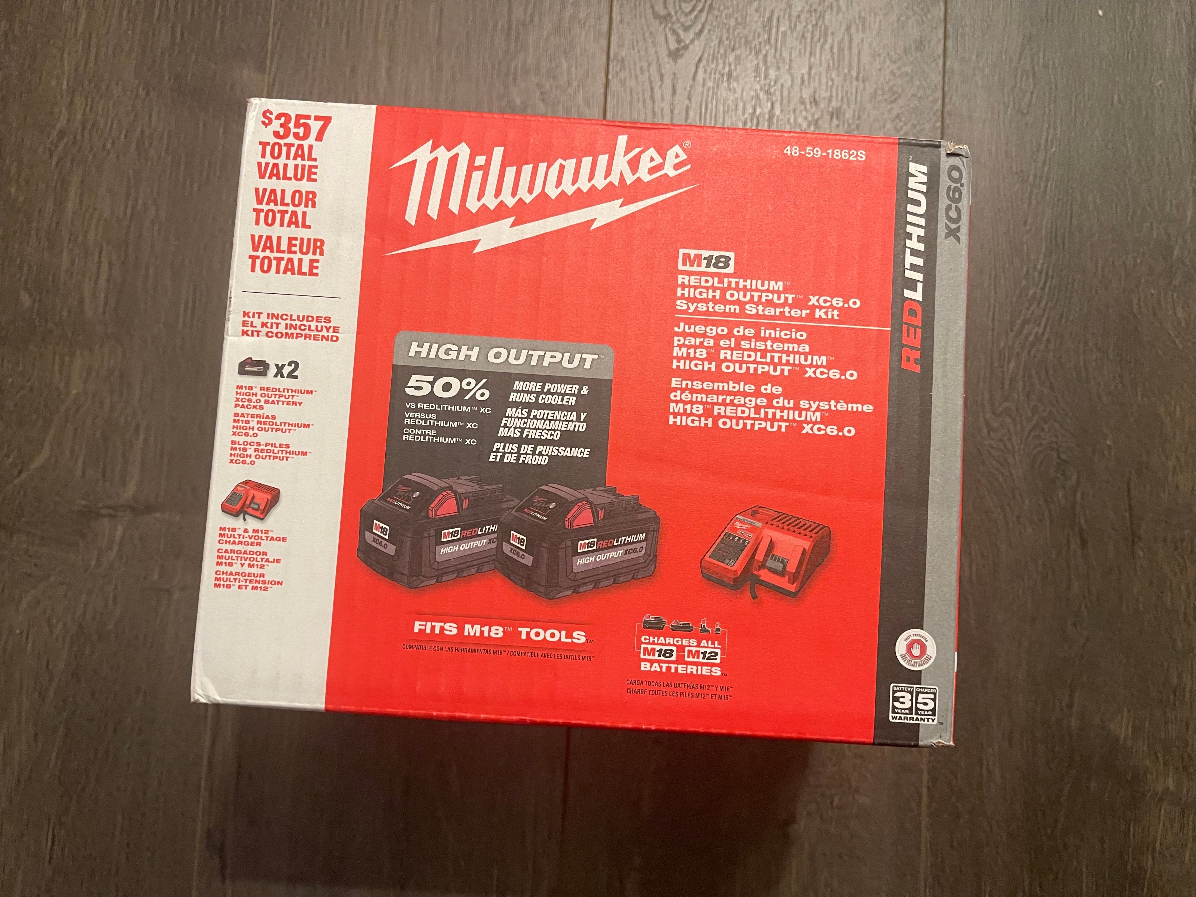 Milwaukee M18 High Output Starter Kit with Two 6.0 Ah Batteries and Ch –  Mike Resells