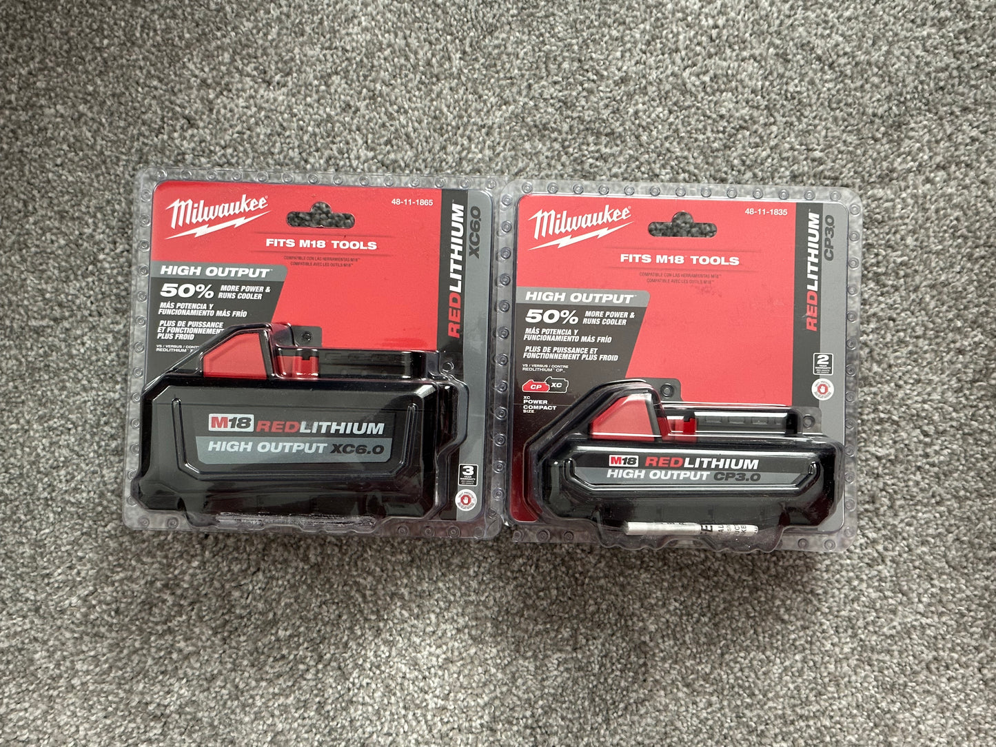 Milwaukee M18 High Output 6.0 Ah and 3.0 Ah Battery (2-Pack)