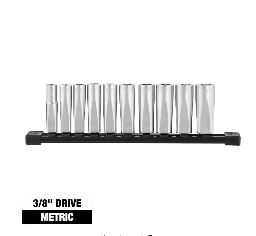 Milwaukee 3/8"-Antrieb, metrischer Deep Well-6-Punkt-Steckschlüsselsatz 