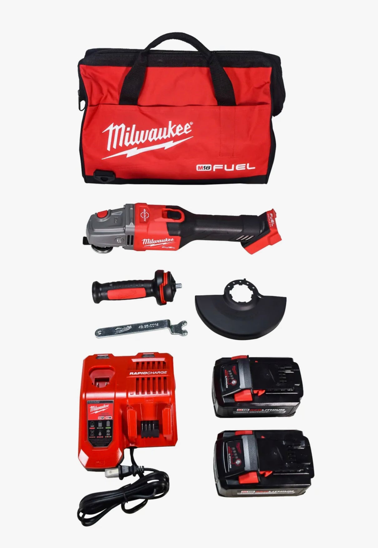 Milwaukee M18 FUEL 4-1/2” - 6” Braking Grinder Kit, Slide Switch, Lock-On(2981-22)